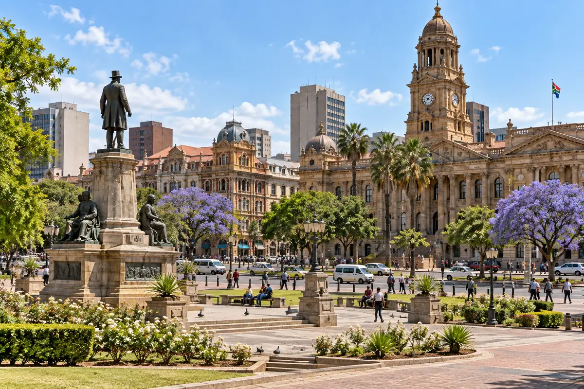 Church Square and historic buildings in Pretoria Central