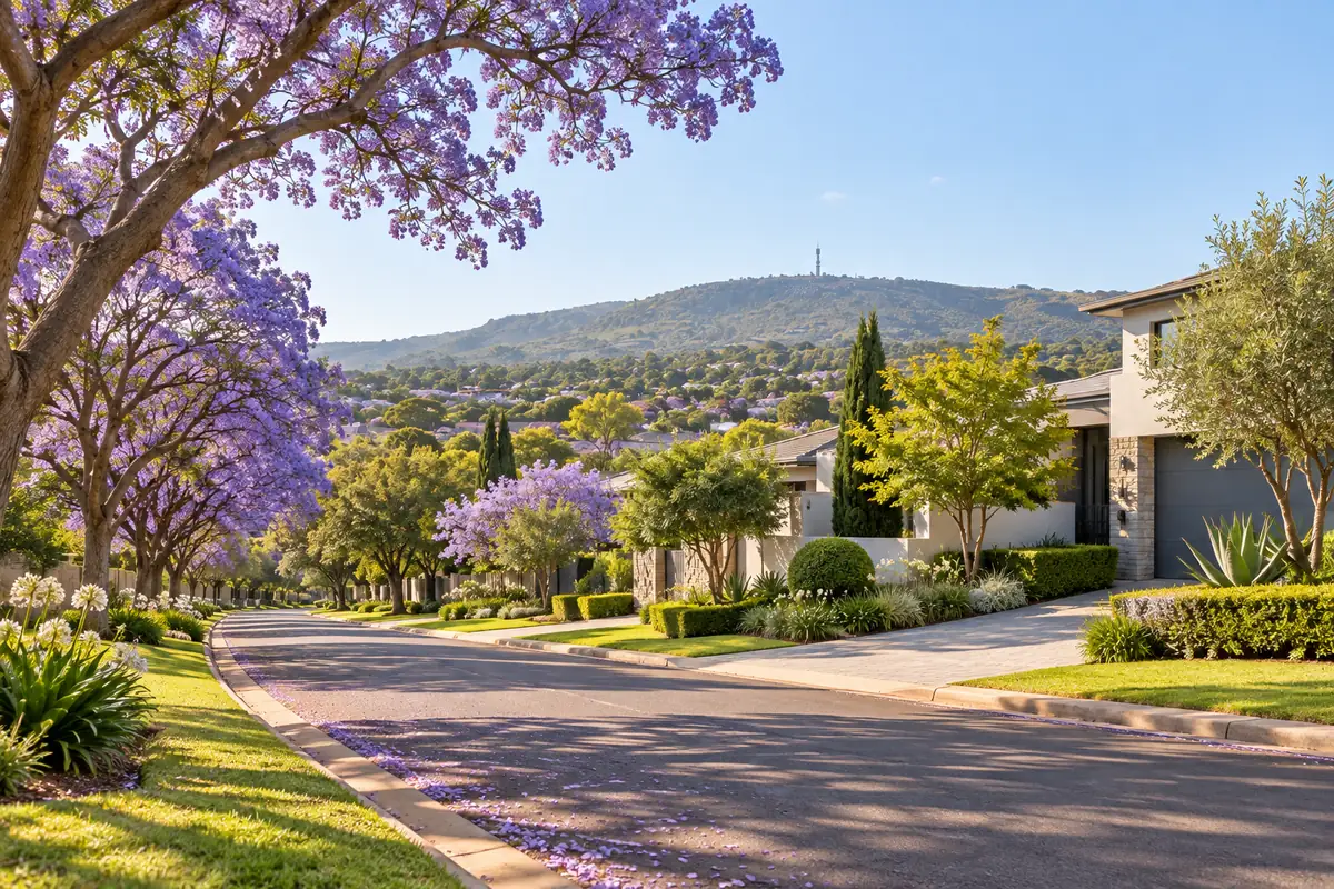 Leafy residential gardens and homes in Pretoria East