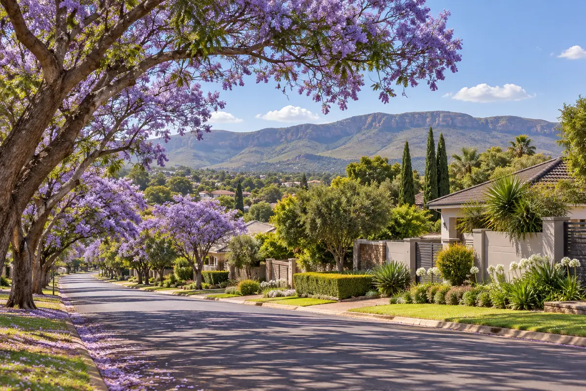 Pretoria North neighbourhood beneath the Magaliesberg ridge